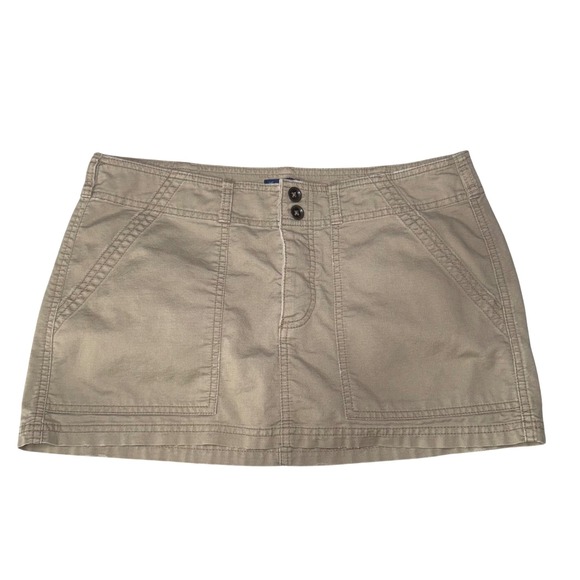 American Eagle Outfitters Tan Khaki Micro Mini Short Skirt Women's Size 6 Y2K - Picture 1 of 8